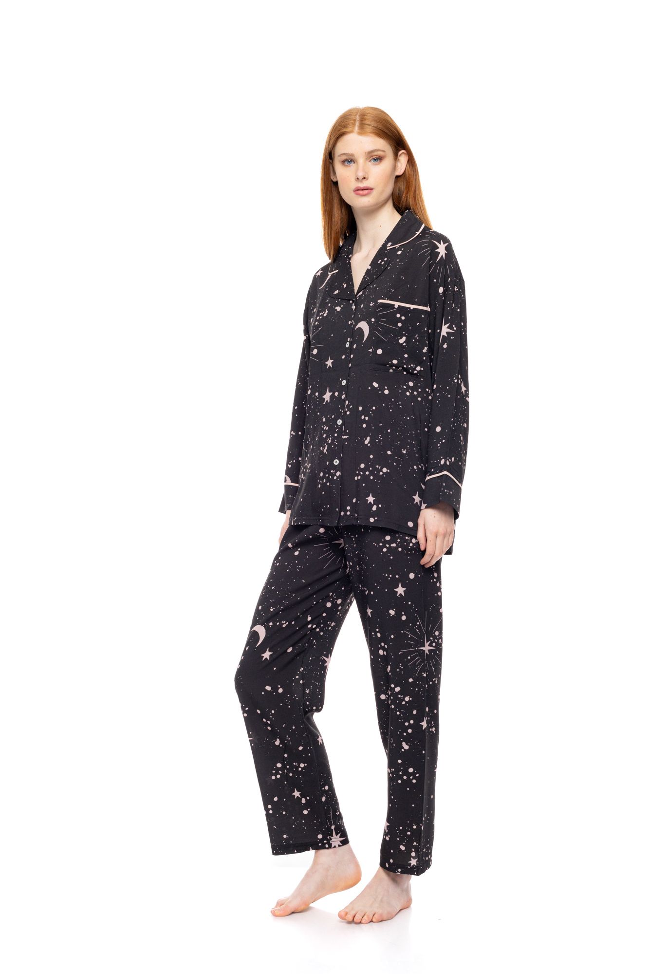 ΠΥΖΑΜΑ ΚΟΥΜΠΩΤΗ ΜΕ ΤΣΕΠΑΚΙ NIGHT SKY PINK LABEL