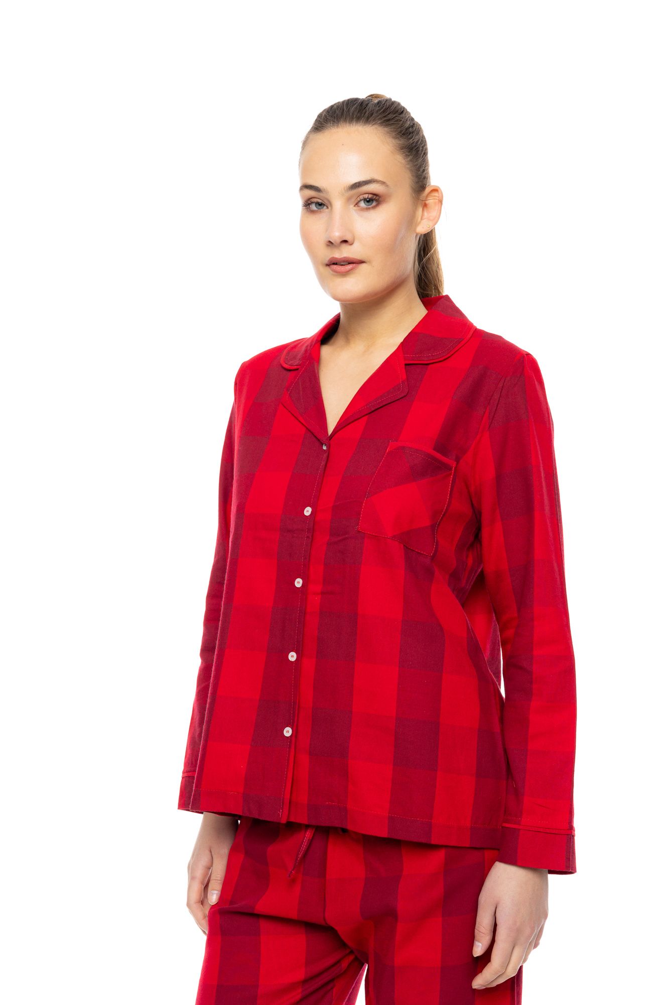 ΠΥΖΑΜΑ ΚΟΥΜΠΩΤΗ RASPBERRY PLAID PINK LABEL