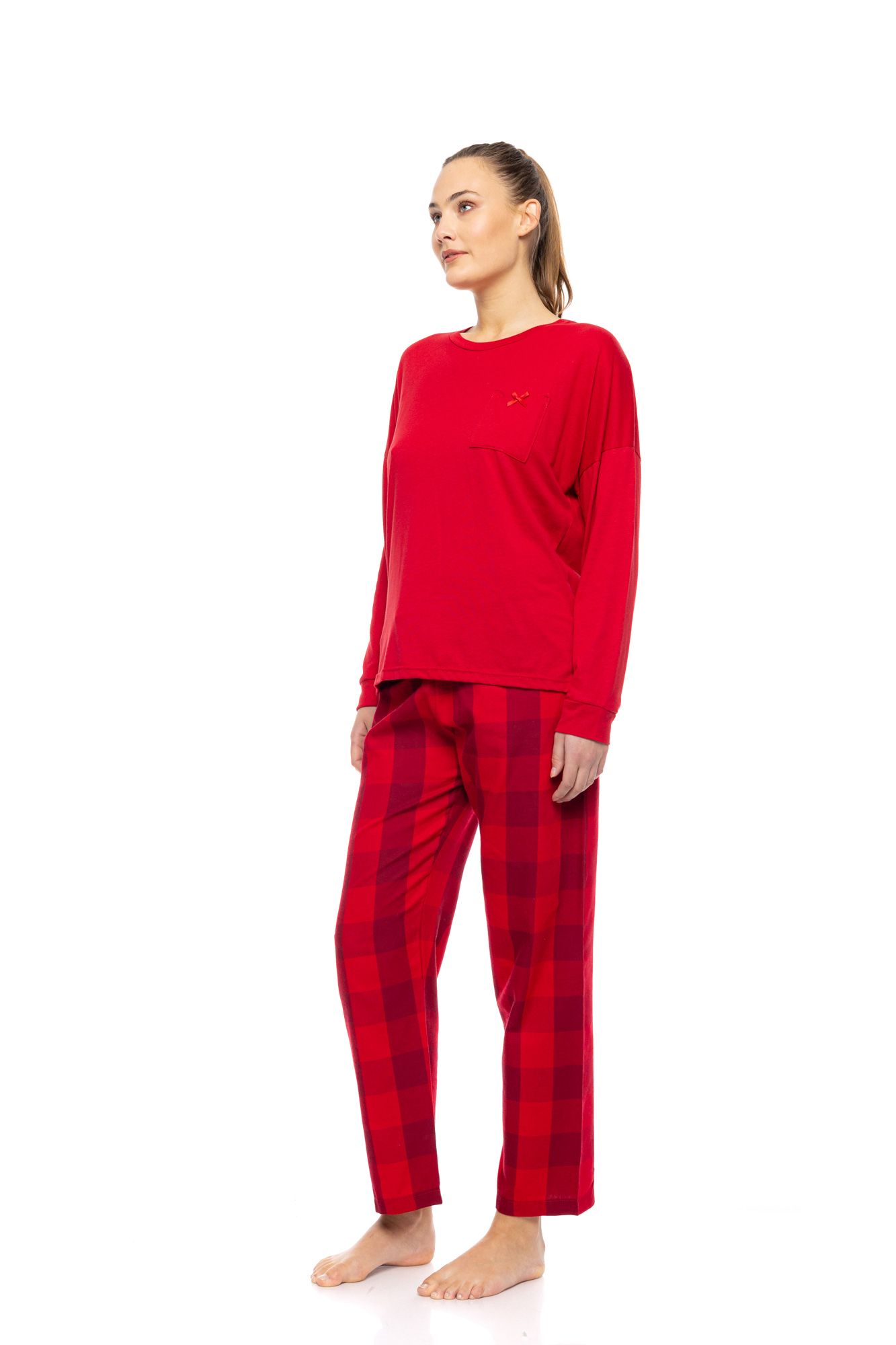 ΠΥΖΑΜΑ RASPBERRY PLAID PINK LABEL