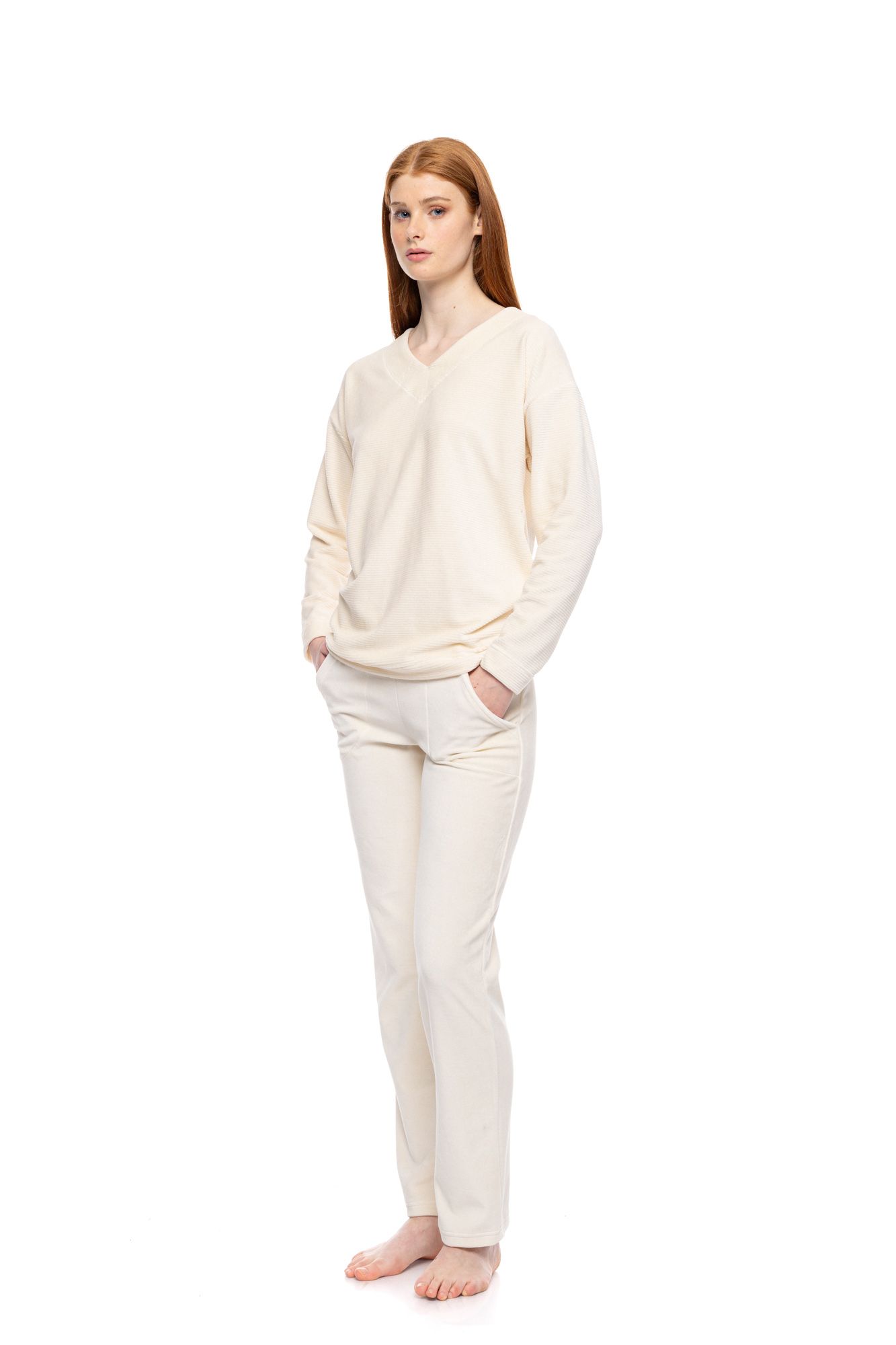 LOUNGEWEAR VELVET STRIPES PINK LABEL