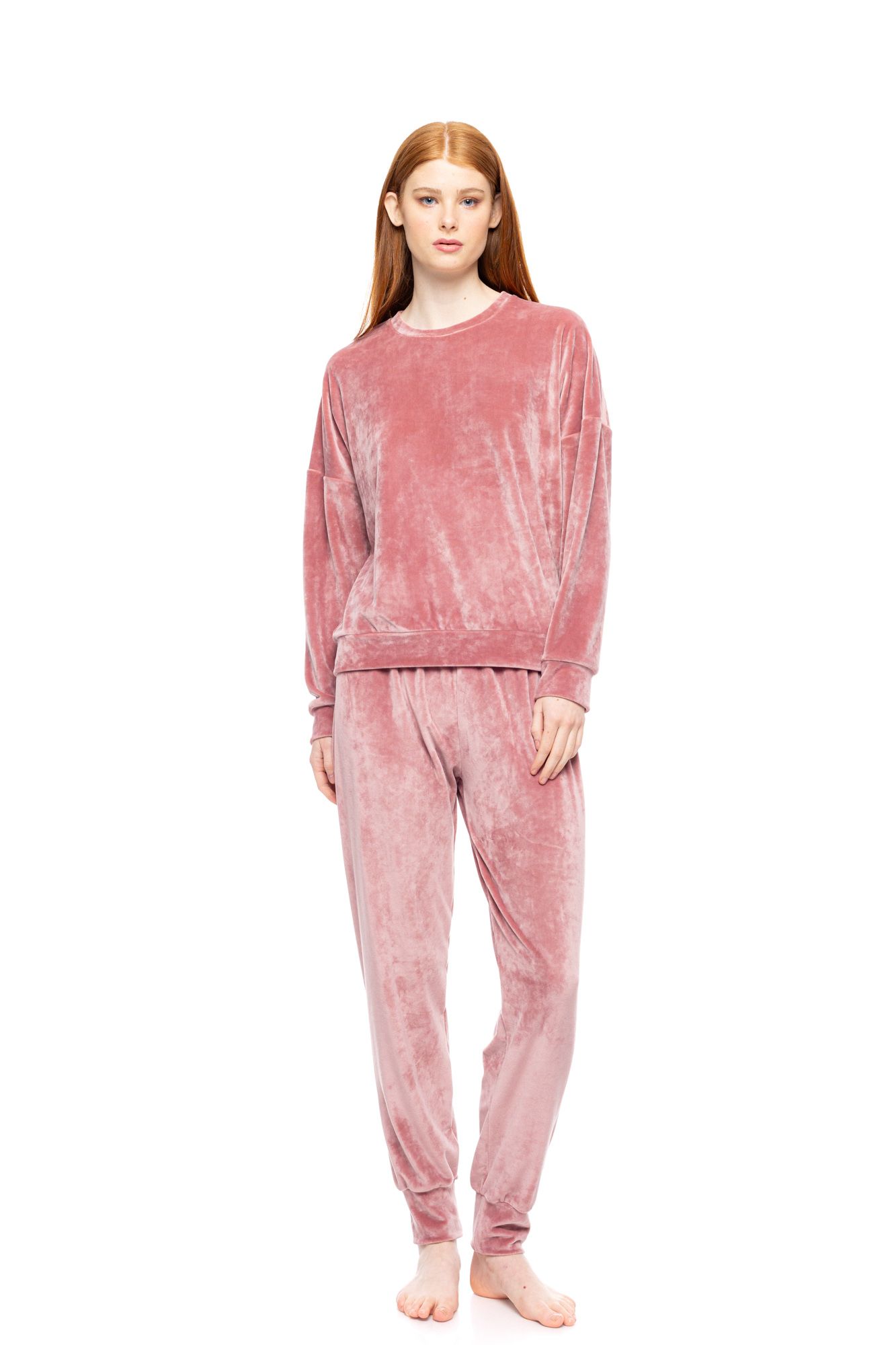 ΠΥΖΑΜΑ ΜΟΝΟΧΡΩΜΗ ΒΕΛΟΥΤΕ PINK LABEL