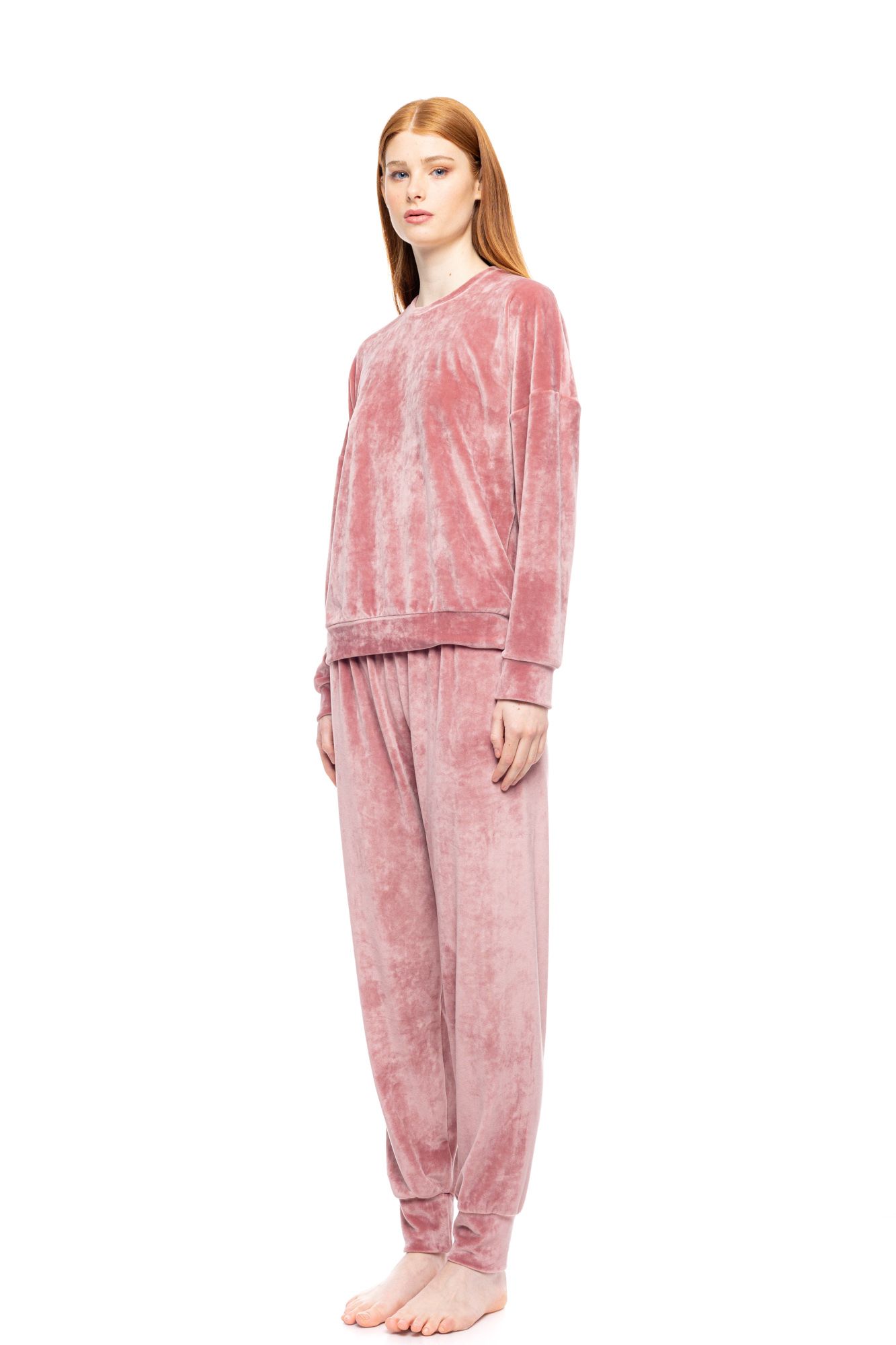 ΠΥΖΑΜΑ ΜΟΝΟΧΡΩΜΗ ΒΕΛΟΥΤΕ PINK LABEL