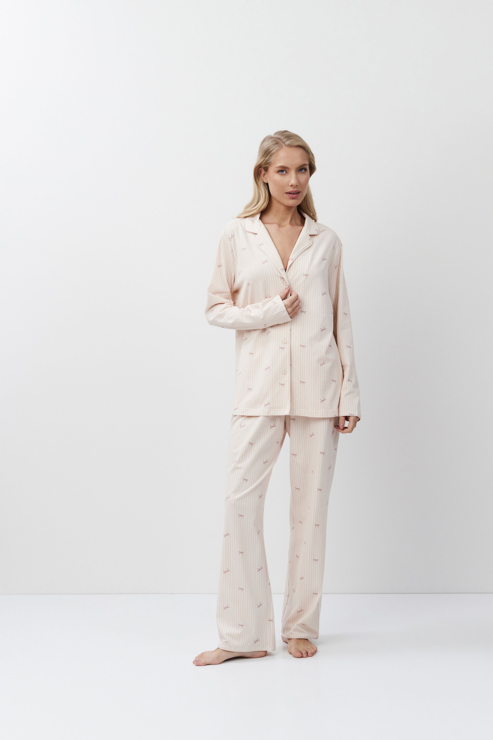 ΠΥΖΑΜΑ ΚΟΥΜΠΩΤΗ ΡΙΓΕ YVETTE PAJAMA LONG ARUELLE