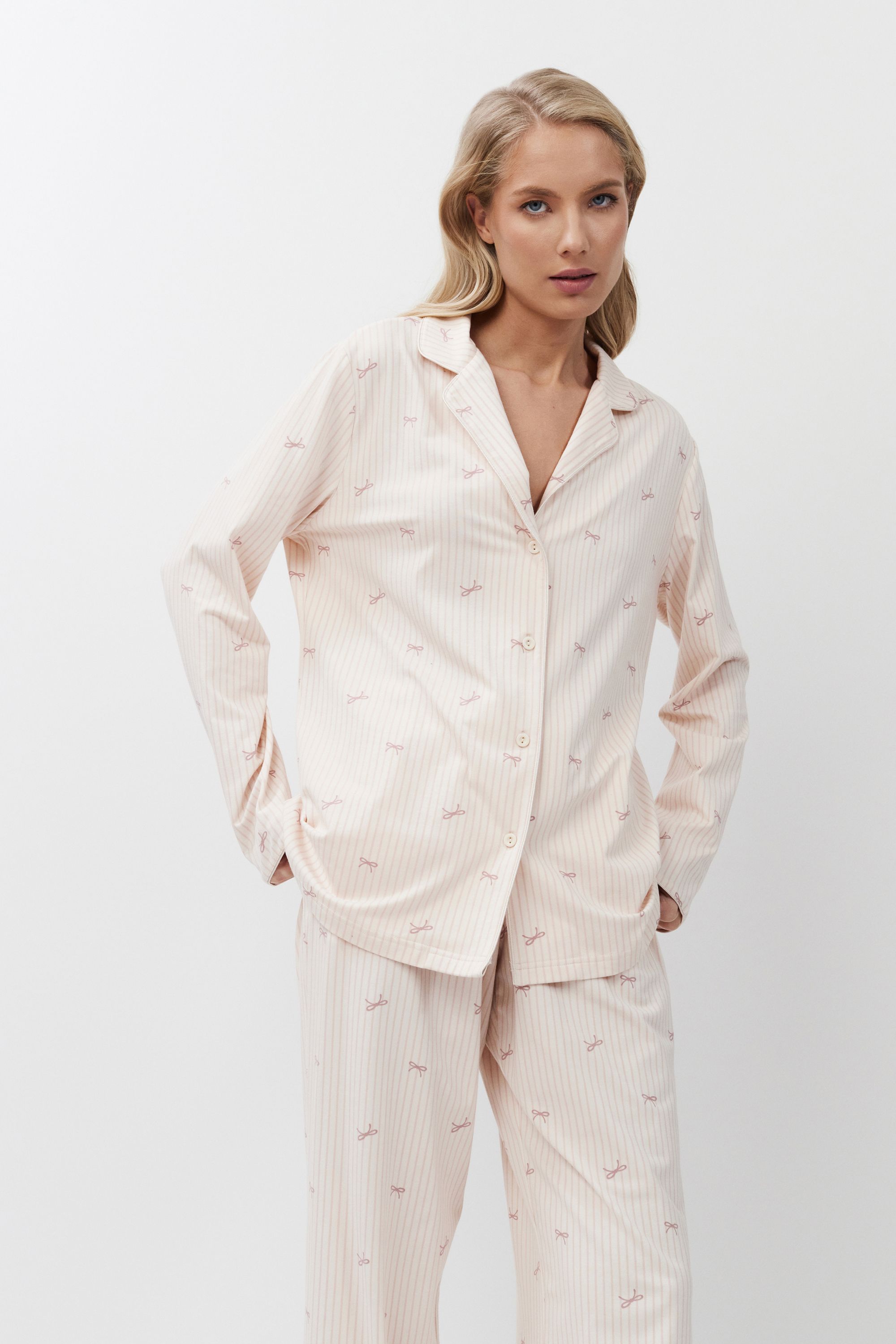 ΠΥΖΑΜΑ ΚΟΥΜΠΩΤΗ ΡΙΓΕ YVETTE PAJAMA LONG ARUELLE